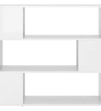 Bücherregal Raumteiler Hochglanz-Weiß 100x24x94 cm