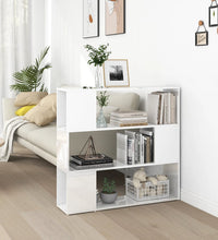 Bücherregal Raumteiler Hochglanz-Weiß 100x24x94 cm