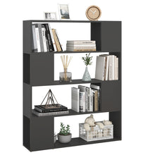 Bücherregal Raumteiler Grau 100x24x124 cm