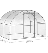Outdoor-Hühnerstall 3x2x2 m Verzinkter Stahl