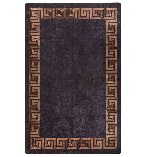 Teppich Waschbar 80x150 cm Schwarz und Golden Rutschfest