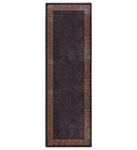 Teppich Waschbar 80x300 cm Schwarz und Golden Rutschfest