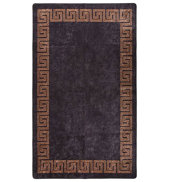 Teppich Waschbar 120x180 cm Schwarz und Golden Rutschfest