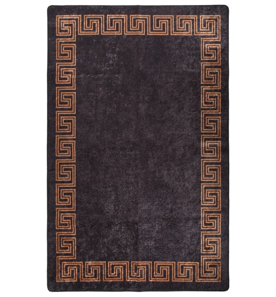 Teppich Waschbar Schwarz und Golden 160x230 cm Rutschfest