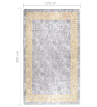 Teppich Waschbar Grau 120x180 cm Rutschfest