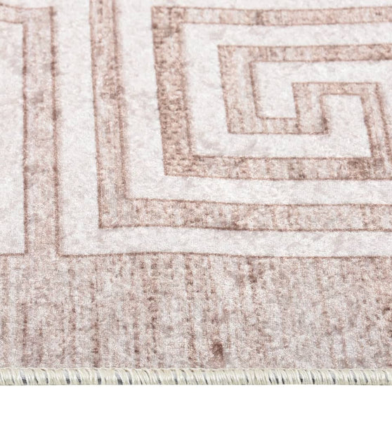 Teppich Waschbar Beige 120x180 cm Rutschfest