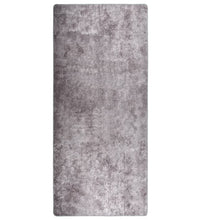 Teppich Waschbar 80x300 cm Grau Rutschfest