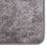 Teppich Waschbar 80x300 cm Grau Rutschfest
