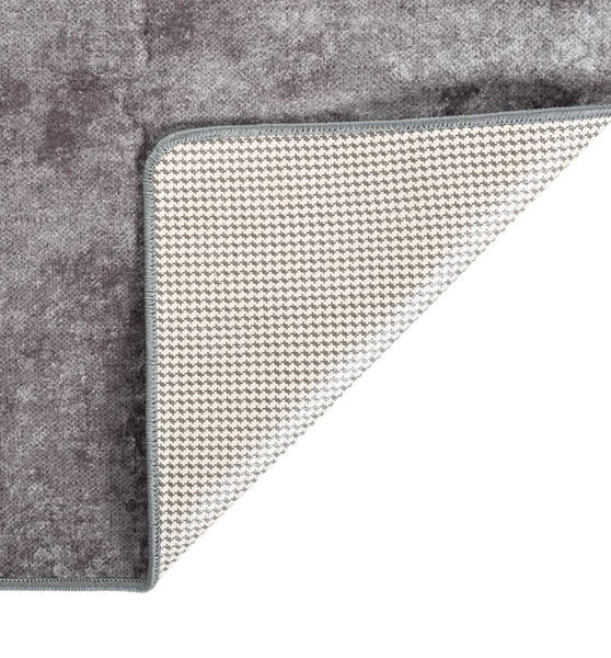 Teppich Waschbar Grau 190x300 cm Rutschfest