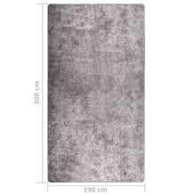 Teppich Waschbar Grau 190x300 cm Rutschfest