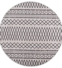 Teppich Waschbar Schwarz und Weiß φ120 cm Rutschfest