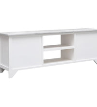 TV-Schrank Weiß und Grau 108x30x40 cm Massivholz Paulownia