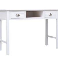 Schreibtisch Weiß 108x45x76 cm Massivholz Paulownia