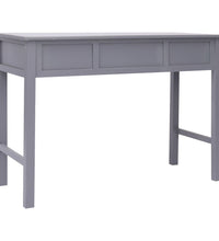 Schreibtisch Grau 108x45x76 cm Massivholz Paulownia