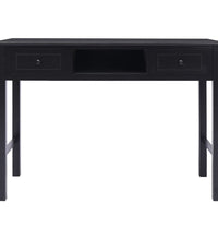 Schreibtisch Schwarz 108x45x76 cm Massivholz Paulownia