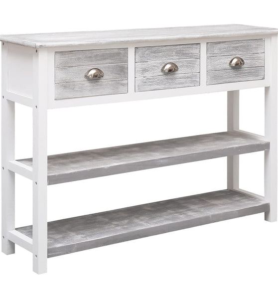 Sideboard Antik-Grau 108x30x76 cm Massivholz Paulownia