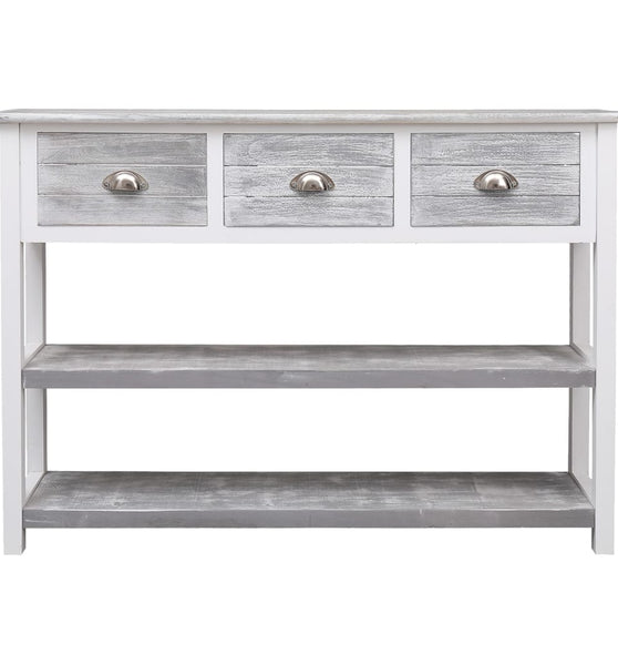 Sideboard Antik-Grau 108x30x76 cm Massivholz Paulownia