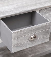 Sideboard Antik-Grau 108x30x76 cm Massivholz Paulownia