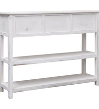 Sideboard Antik-Weiß 108x30x76 cm Massivholz Paulownia