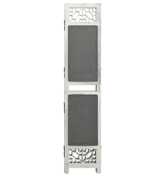 6-tlg. Raumteiler Grau 210x165 cm Stoff