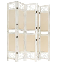 5-tlg. Raumteiler Creme 175x165 cm Stoff