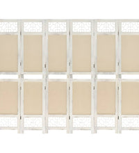 6-tlg. Raumteiler Creme 210x165 cm Stoff