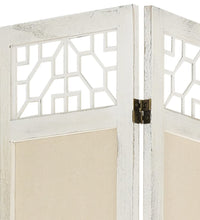 6-tlg. Raumteiler Creme 210x165 cm Stoff