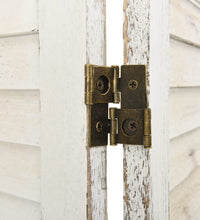 4-tlg. Raumteiler Antik-Weiß 140x165 cm Holz