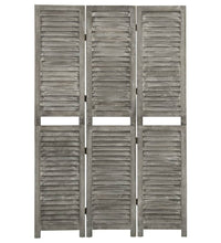 3-tlg. Raumteiler Grau 106,5x166 cm Massivholz