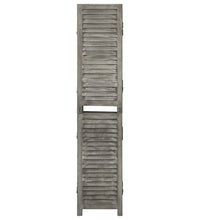 4-tlg. Raumteiler Grau 143x166 cm Massivholz