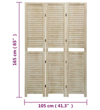 3-tlg. Raumteiler 105x165 cm Massivholz Paulownia