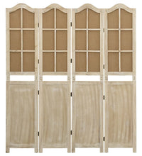4-tlg. Raumteiler Braun 140x165 cm Stoff
