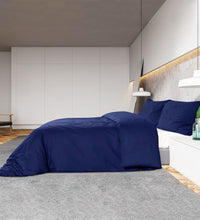 Bettwäsche-Set Marineblau 220x240 cm Leichte Mikrofaser