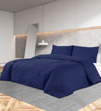 Bettwäsche-Set Marineblau 220x240 cm Leichte Mikrofaser