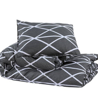 Bettwäsche-Set Grau 200x220 cm Baumwolle