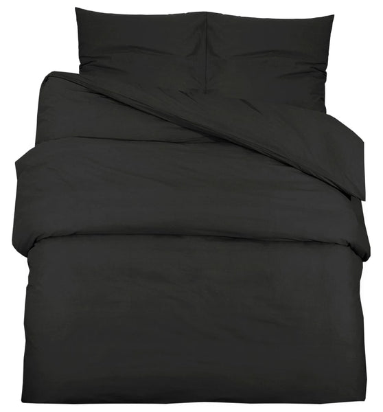 Bettwäsche-Set Schwarz 240x220 cm Baumwolle