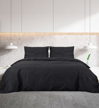 Bettwäsche-Set Schwarz 240x220 cm Baumwolle