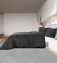 Bettwäsche-Set Schwarz 240x220 cm Baumwolle