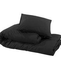 Bettwäsche-Set Schwarz 240x220 cm Baumwolle