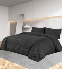 Bettwäsche-Set Schwarz 240x220 cm Baumwolle
