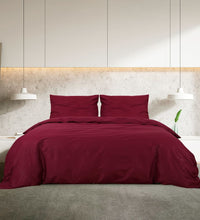 Bettwäsche-Set Bordeauxrot 200x200 cm Baumwolle