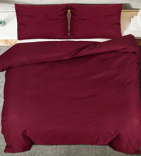 Bettwäsche-Set Bordeauxrot 200x200 cm Baumwolle