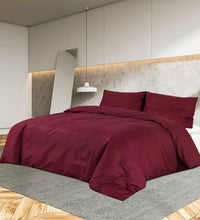 Bettwäsche-Set Bordeauxrot 200x200 cm Baumwolle