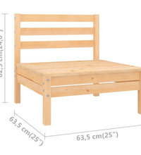 Garten-Mittelsofa Massivholz Kiefer