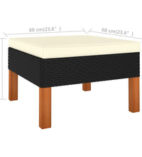 8-tlg. Garten-Lounge-Set Poly Rattan Eukalyptusholz Schwarz