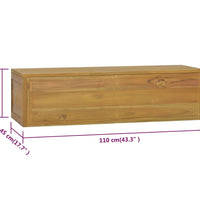 Wand-Badschrank 110x45x30 cm Teak Massivholz
