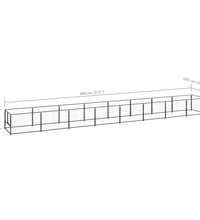 Hundezwinger Schwarz 8 m² Stahl