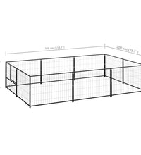 Hundezwinger Schwarz 6 m² Stahl