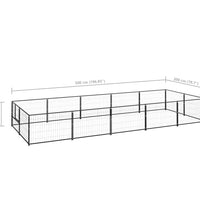 Hundezwinger Schwarz 10 m² Stahl