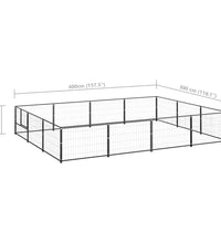 Hundezwinger Schwarz 12 m² Stahl